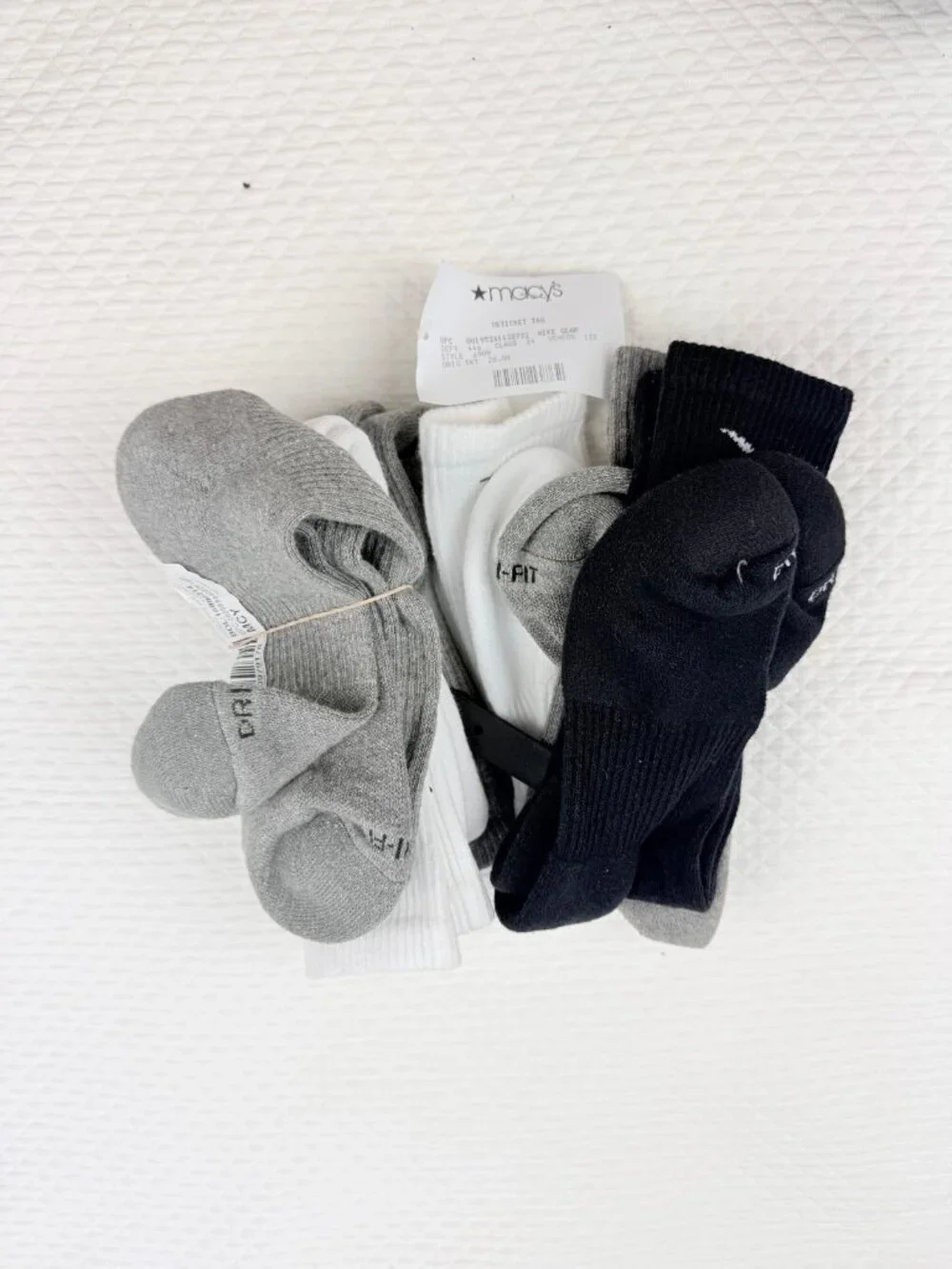 Nike 6 Pairs Everyday Cotton Cushioned Crew Socks  Mens M 6-8 (Yth 5Y-7Y)